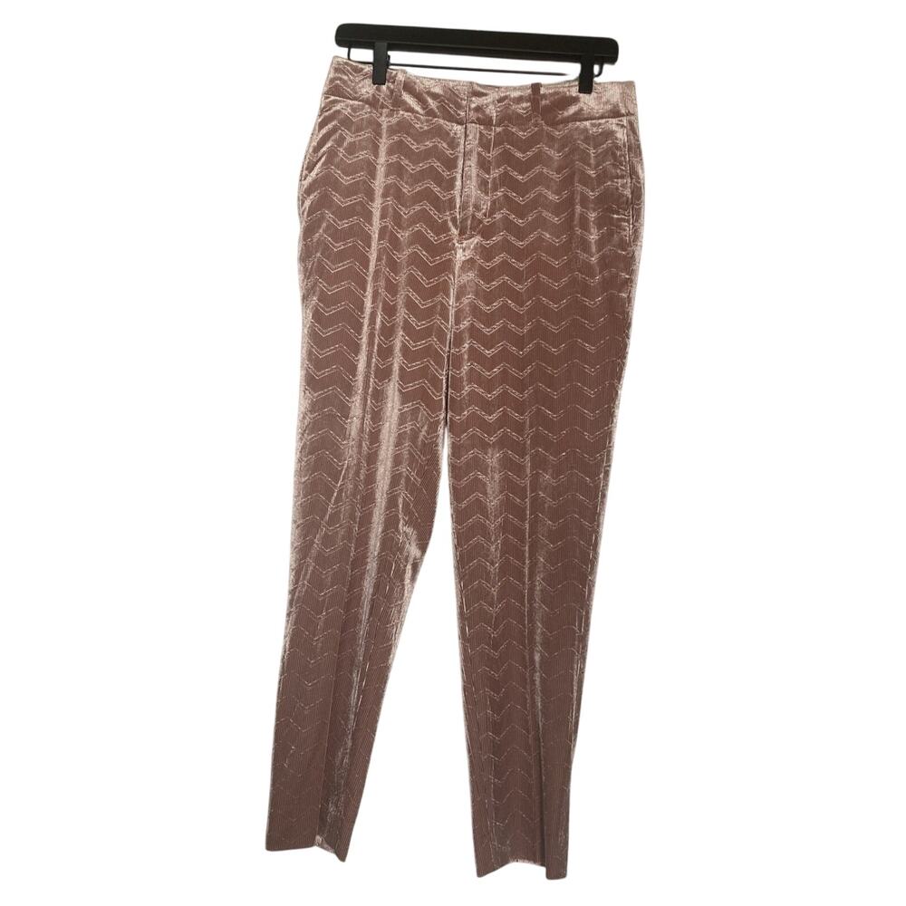 Asos Stretch Courduroy Unisex Beige Pants With Chevron Design Size 28
